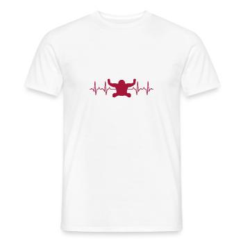 Skydiving Skydiver Heartbeat Skydiving - Men's T-Shirt - white - Front - AI Model Male 178 dark (178cm)