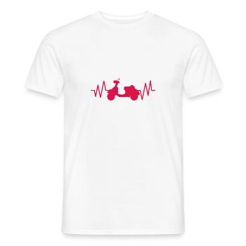 Cadeau pour cyclomoteur ROLLER HEARTSCHLAG Pour conducteur de scooter - T-shirt homme - blanc - Devant - AI Model Male 178 dark (178cm)