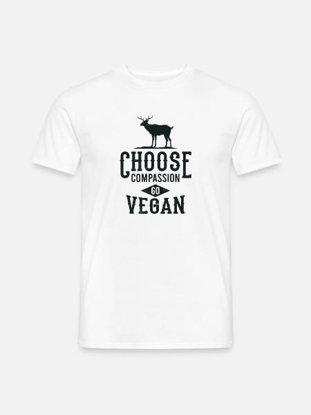 GO VEGAN Vegetarier Geschenk Für Veganer - Männer T-Shirt - Weiß
