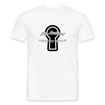 Swingers Cadeau Coucou Mari aime regarder Cadeau - T-shirt homme - blanc - Devant - AI Model Male 178 dark (178cm)