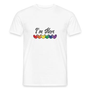 Cadeaux de Couple Gay Correspondant LGBT Im Hers Gay Pride - T-shirt homme - blanc - Devant - AI Model Male 178 dark (178cm)