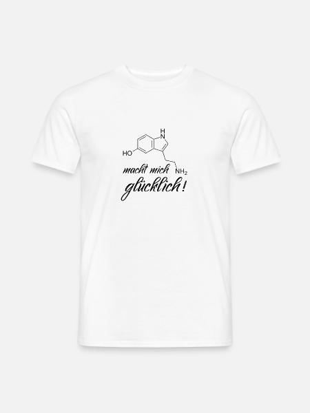 Serotonin macht mich glücklich - Männer T-Shirt - Weiß