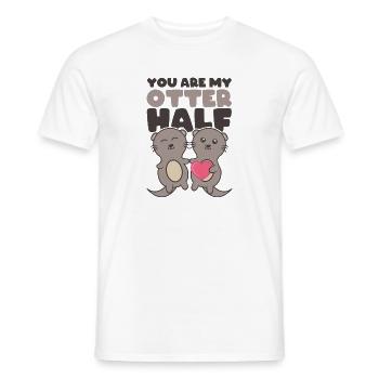 MY OTTER HALF LOVE Sea Otter Gift For Couples - Men's T-Shirt - white - Front - AI Model Male 178 dark (178cm)