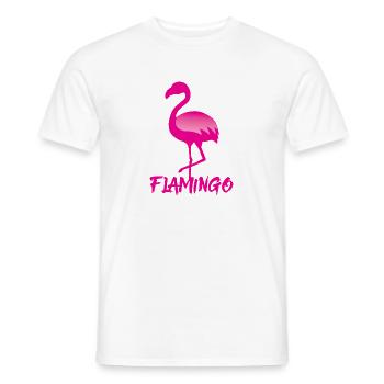 Flamingo in pink - Men's T-Shirt - white - Front - AI Model Male 178 dark (178cm)