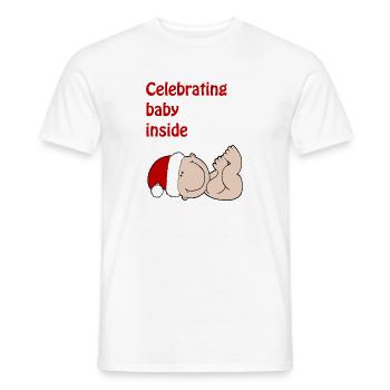 Schwangerschaft Weihnachten Baby T-Shirt Damen - Männer T-Shirt - Weiß - Vorne - AI Model Male 178 dark (178cm)