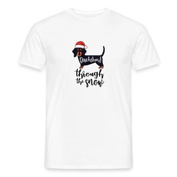 Dackel Hund Weihnachten - Männer T-Shirt - Weiß - Vorne - AI Model Male 178 dark (178cm)