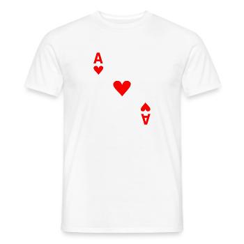 Ass Herz Poker Kostüm Fasching Karneval - Männer T-Shirt - Weiß - Vorne - AI Model Male 178 dark (178cm)