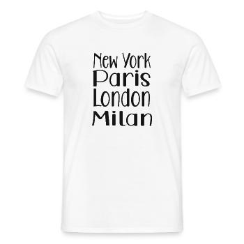 New York Paris london milan - Männer T-Shirt - Weiß - Vorne - AI Model Male 178 dark (178cm)