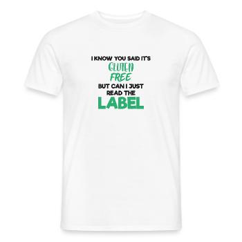 Zöliakie Glutenfrei Lesen Sie das Etikett Gluten - Männer T-Shirt - Weiß - Vorne - AI Model Male 178 dark (178cm)
