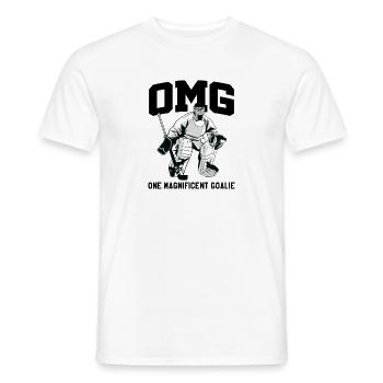 Gardien de but de gardien de but de hockey sur glace - T-shirt homme - blanc - Devant - AI Model Male 178 dark (178cm)