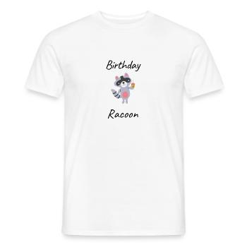 Birthday racoon - Männer T-Shirt - Weiß - Vorne - AI Model Male 178 dark (178cm)