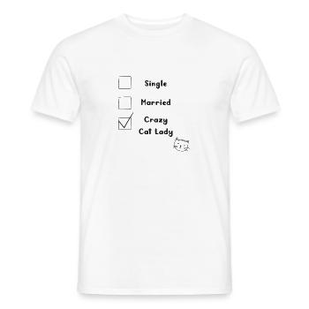 Verrückte Katze Dame Katze Mutter Geschenk - Männer T-Shirt - Weiß - Vorne - AI Model Male 178 dark (178cm)