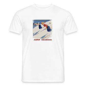 ski - Men's T-Shirt - white - Front - AI Model Male 178 dark (178cm)