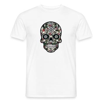 Totenkopf Mini Skull - Männer T-Shirt - Weiß - Vorne - AI Model Male 178 dark (178cm)