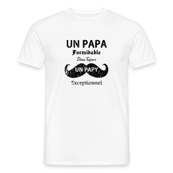 Papa Formidable donne toujours un Papy Pépé - T-shirt homme - blanc - Devant - AI Model Male 178 dark (178cm)