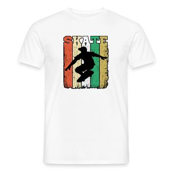 Skate Retro Vintage Skater Skateboarding Geschenk - Männer T-Shirt - Weiß - Vorne - AI Model Male 178 dark (178cm)
