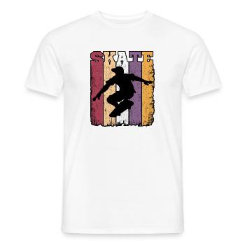 Skate Retro Vintage Skater Skateboarding Geschenk - Männer T-Shirt - Weiß - Vorne - AI Model Male 178 dark (178cm)