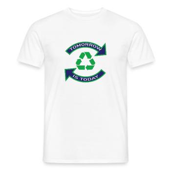Nachhaltigkeit - Männer T-Shirt - Weiß - Vorne - AI Model Male 178 dark (178cm)