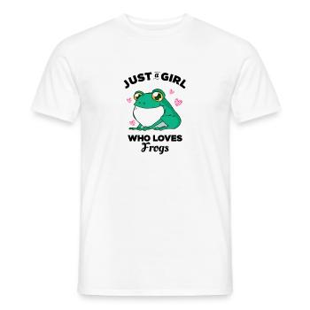Just a Girl who Loves Frogs - Men's T-Shirt - white - Front - AI Model Male 178 dark (178cm)