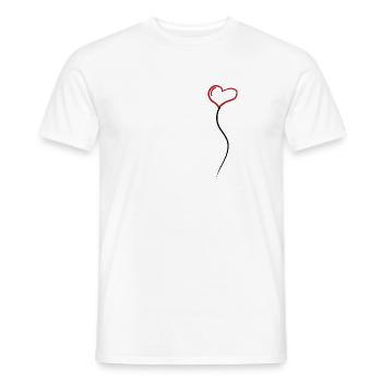 Heart balloon beautiful - Men's T-Shirt - white - Front - AI Model Male 178 dark (178cm)