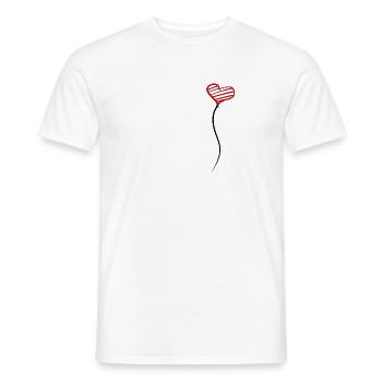Heart balloon crooked - Men's T-Shirt - white - Front - AI Model Male 178 dark (178cm)
