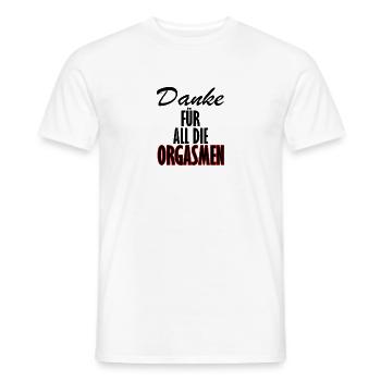 Danke für all die Orgasmen Geschenk Beziehung - Männer T-Shirt - Weiß - Vorne - AI Model Male 178 dark (178cm)