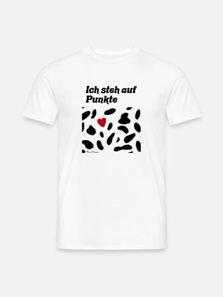 Punkte, Dalmatiner Knabstupper Hund Pferd mit Herz - Männer T-Shirt - Weiß