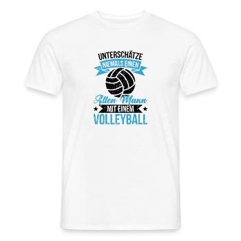 Alten mann volleyball Spieler Ball Geschenk Hobby - Männer T-Shirt - Weiß - Vorne - AI Model Male 178 dark (178cm)