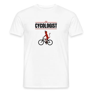 Cycologue du diable - T-shirt homme - blanc - Devant - AI Model Male 178 dark (178cm)