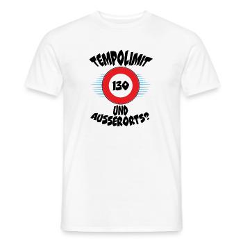 Tempolimit Autobahn Geschwindigkeit Grüne Baerbock - Männer T-Shirt - Weiß - Vorne - AI Model Male 178 dark (178cm)