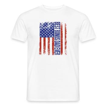 Best Bonus Dad Ever Fathers Day America Flag - Men's T-Shirt - white - Front - AI Model Male 178 dark (178cm)
