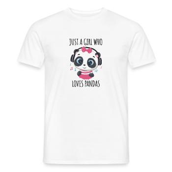 Just A Girl Who Loves Pandas Panda Kawaii - T-shirt homme - blanc - Devant - AI Model Male 178 dark (178cm)