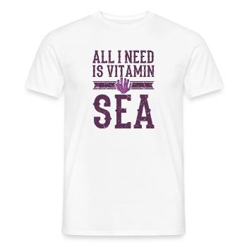 Vitamin Sea Diver Diving Saying Funny Travel - Men's T-Shirt - white - Front - AI Model Male 178 dark (178cm)