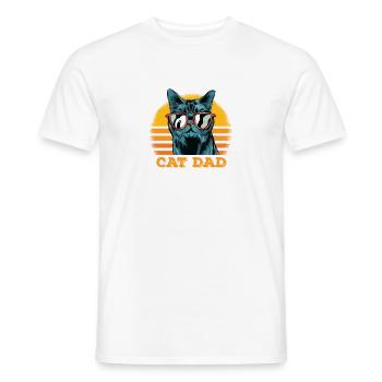 Vintage Best Cat Dad Daddy Retro - Men's T-Shirt - white - Front - AI Model Male 178 dark (178cm)