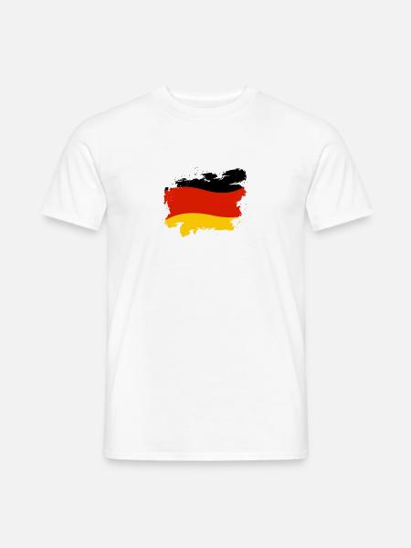 Deutsche Flagge Fahne Fußball Germany - Männer T-Shirt - Weiß