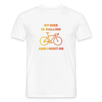bicycle - Men's T-Shirt - white - Front - AI Model Male 178 dark (178cm)