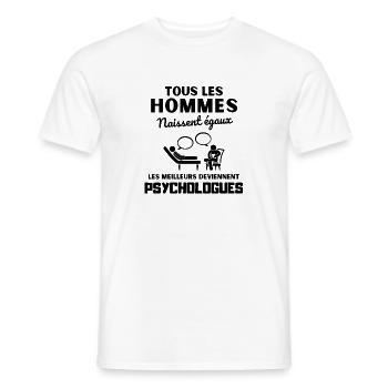 Les meilleurs deviennent psychologue - T-shirt homme - blanc - Devant - AI Model Male 178 dark (178cm)