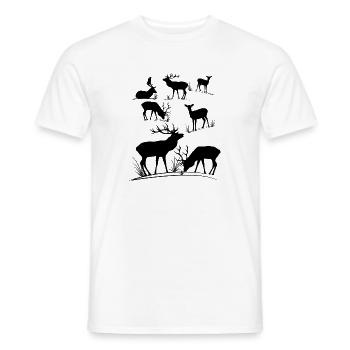 Deer, roe deer, red deer, fallow deer, deer, roe deer - Men's T-Shirt - white - Front - AI Model Male 178 dark (178cm)