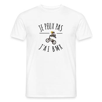 je peux pas j'ai bmx vélo cycliste rider freestyle - T-shirt homme - blanc - Devant - AI Model Male 178 dark (178cm)