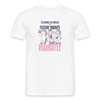 future mariée hydratée, humour EVJF - T-shirt homme - blanc - Devant - AI Model Male 178 dark (178cm)