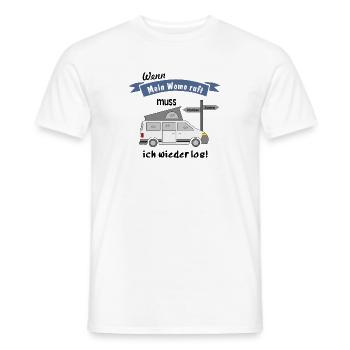 womo ruft campingbus - Männer T-Shirt - Weiß - Vorne - AI Model Male 178 dark (178cm)