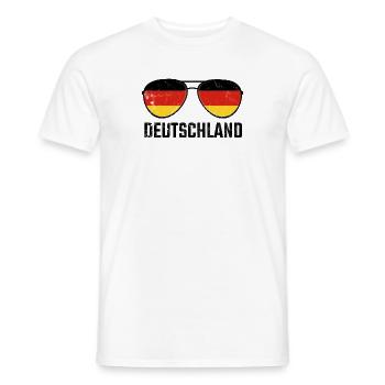 Deutschland Germany Sonnenbrille Germania Flagge - Männer T-Shirt - Weiß - Vorne - AI Model Male 178 dark (178cm)