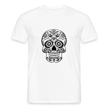 Schwarz-Weiß Totenkopf - Art Skull Black and White - Männer T-Shirt - Weiß - Vorne - AI Model Male 178 dark (178cm)