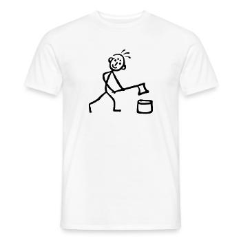 Strichmännchen hackt Holz - Männer T-Shirt - Weiß - Vorne - AI Model Male 178 dark (178cm)