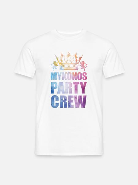 Mykonos Party Crew Spruch - Männer T-Shirt - Weiß