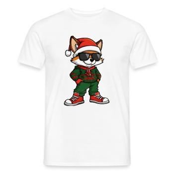 Fuchs Weihnachten X-Mas - Männer T-Shirt - Weiß - Vorne - AI Model Male 178 dark (178cm)