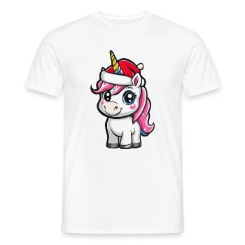 Unicorn Christmas Christmas - Men's T-Shirt - white - Front - AI Model Male 178 dark (178cm)