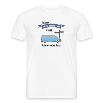 womo ruft campingbus - Männer T-Shirt - Weiß - Vorne - AI Model Male 178 dark (178cm)