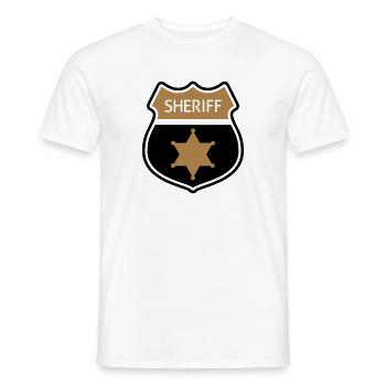 sheriff - Männer T-Shirt - Weiß - Vorne - AI Model Male 178 dark (178cm)
