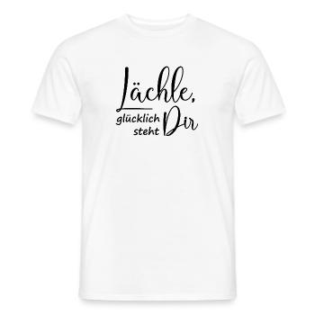 Glücklich steht dir - Männer T-Shirt - Weiß - Vorne - AI Model Male 178 dark (178cm)